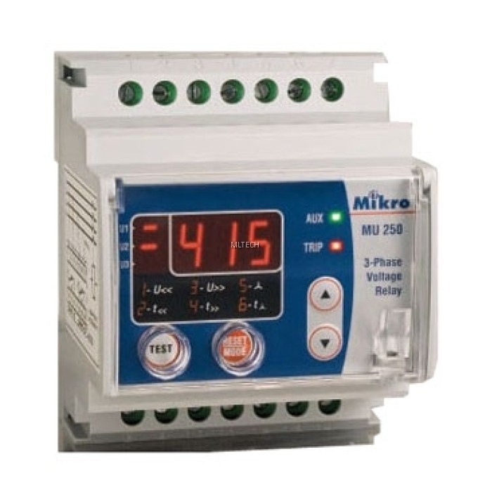 Mikro Numerical Under / Over Voltage Relay 3Phase, 380 / 400 / 415 VAC